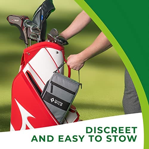 Golf Cooler Bag Plus 2 Ice Packs - Keeps Drinks Cold for Hours - Holds 6 Cans - Fits Discreetly in Golf Bags - Insulated Beer Sleeve and Cooler Accessories