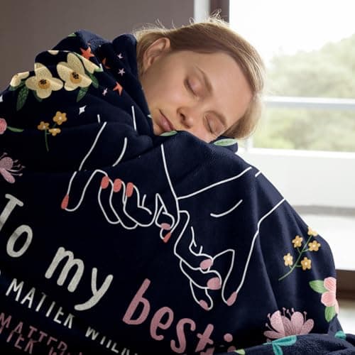 Friendship Gifts for Women, Best Friend Birthday Graduation Gifts for Women, Best Friend Blanket Gift, to My Bestie Throw Blanket for Christmas Mothers Day 60" x 50"