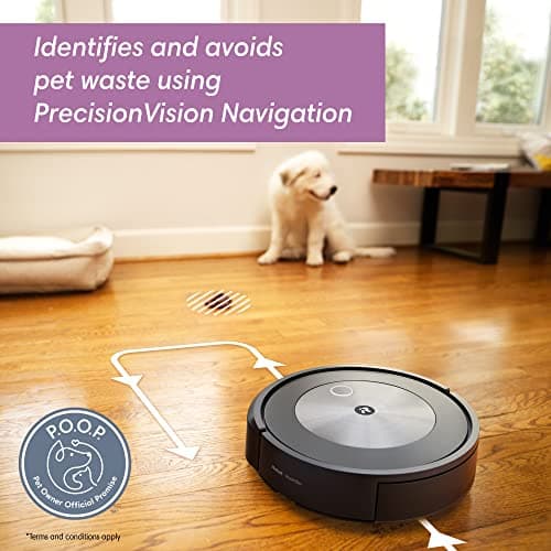 iRobot Roomba j6+ Self-Emptying Robot Vacuum – Identifies and Avoids Pet Waste & Cords, Empties Itself for Up to 60 Days, Smart Mapping, Compatible with Alexa, Ideal for Pet Hair