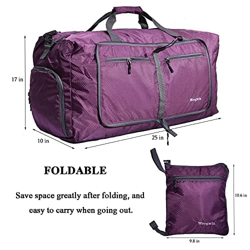 woogwin Travel Duffel Bag Large Foldable Waterproof Overnight Bag for Beach Swim Bags Pool Sports Gym