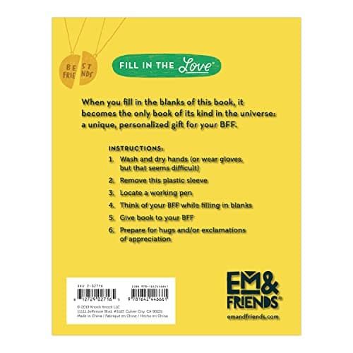 Em & Friends Reasons You're My BFF Fill in the Love Book
