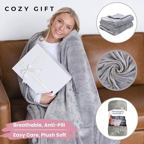 Wearable Blankets for Women, Adult Wearable Blanket Men, Girlfriend Gifts for Women Dorm Room Essentials for Her