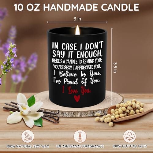 TEEZWONDER Anniversary Wedding Gifts for Women Men - Long Lasting Vanilla Lavender Candle 10 Oz - Birthday Romantic Gifts for Him Her, Girlfriend Boyfriend Birthday Gift Ideas, Gift for Husband Wife