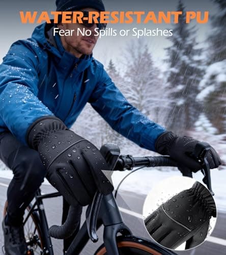 krosa Winter Gloves Men Women Made with 3M Insulation & Plush Lining, -15°F Windproof & Water-Resistant Snow Gloves for Cold Weather, Ski Glove with Reflective Strips & Touchscreen Fingers for Running