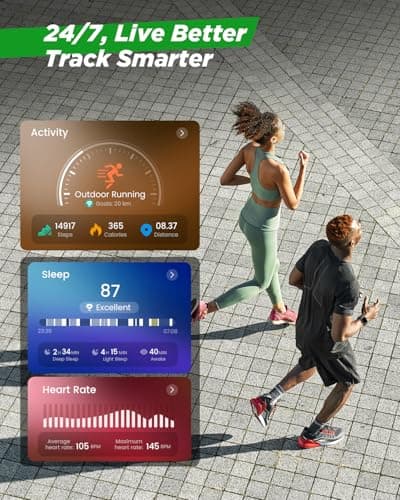 FOSMET Smart Watches for Men, 1.95'' Fitness Watch: Waterproof Military Smart Watch with 100 Days Battery Life/Call/Flashlight/Sleep/SpO2/Heart Rate Monitor/Step Tracker, Sport Smartwatch for Android iPhone