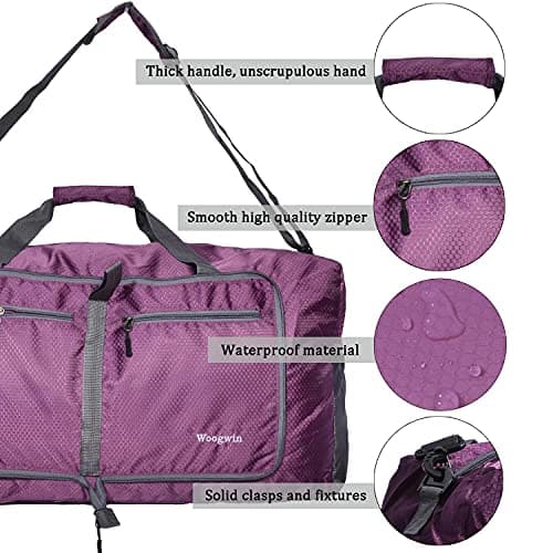 woogwin Travel Duffel Bag Large Foldable Waterproof Overnight Bag for Beach Swim Bags Pool Sports Gym