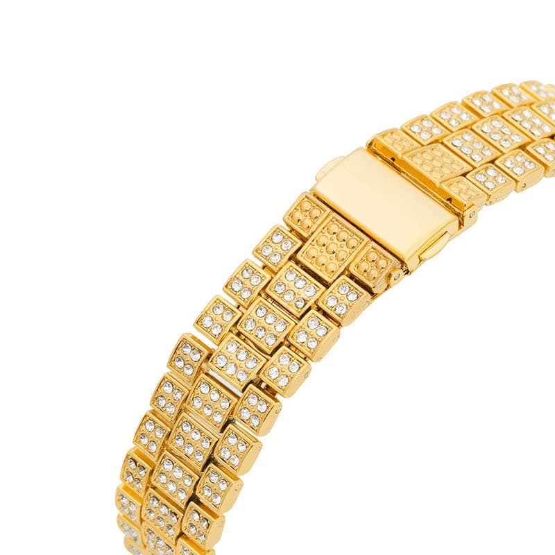 HUNRUY Hip Hop Watches for Men Iced-Out Bling Diamond Luxury Quartz Watches with Date