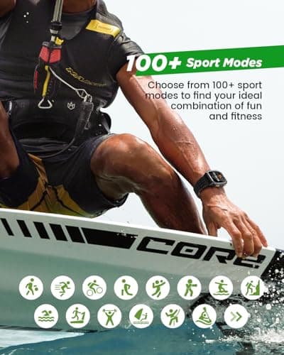 FOSMET Smart Watches for Men, 1.95'' Fitness Watch: Waterproof Military Smart Watch with 100 Days Battery Life/Call/Flashlight/Sleep/SpO2/Heart Rate Monitor/Step Tracker, Sport Smartwatch for Android iPhone