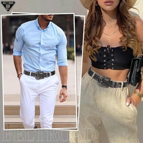 BELTROAD Rhinestone Belt Goth Bling Belts for Women and Men Western Cowboy Cowgirl Belts for Jeans, Halloween Belt