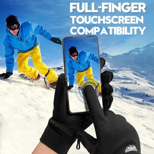 Bruvoalon Winter Gloves for Women & Men, 3M Thermal Insulation, Lycra Fabric, Touchscreen, Anti-Slip