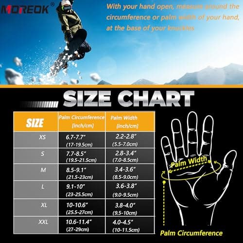 MOREOK Waterproof & Windproof -30°F Winter Gloves for Men/Women, 3M Thinsulate Thermal Gloves Touch Screen Warm Gloves for Skiing,Cycling,Motorcycle,Running