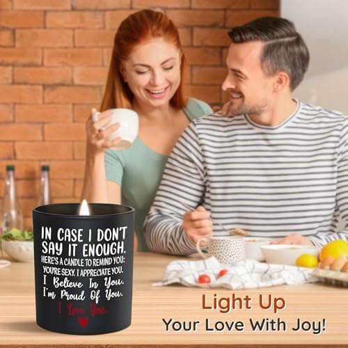 TEEZWONDER Anniversary Wedding Gifts for Women Men - Long Lasting Vanilla Lavender Candle 10 Oz - Birthday Romantic Gifts for Him Her, Girlfriend Boyfriend Birthday Gift Ideas, Gift for Husband Wife