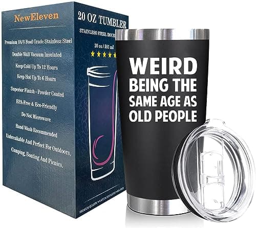 NewEleven Gifts For Men, Women - Funny Gag Gifts Ideas For Dad, Mom, Grandpa, Grandma, Husband, Wife, Uncle, Him - 40th 50th 60th 70th 80th Birthday Gifts For Men Women – 20 Oz Tumbler