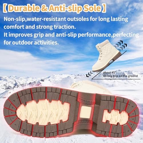 Brykan Winter Hiking Boots Women Waterproof Snow Ankle Booties Work Boots Warm Fur Lined Trekking Shoes Winter Lace up Booties for Women