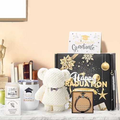 Graduation Gifts for Her Him 2025 College Graduation Gift for Women, Daughter, Sister, Friend Congratulations Gifts for Graduate Personalized Graduation Gifts with Tumbler, Beartowel