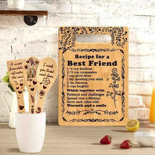 Friend Birthday Gifts for Women Friendship Best Friends Christmas Unique Gifts Ideas for BFF Bestie Soul Sister Bestie Gifts for Woman Female Bestfriend BFF Gifts Friend Forever Cutting Boards Set