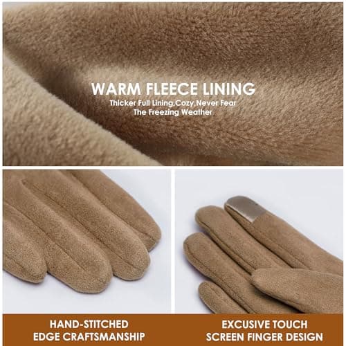 Dsane Womens Gloves Winter Touch Screen Texting Phone Windproof Gloves for Women Fleece Lined Thick Warm Gloves