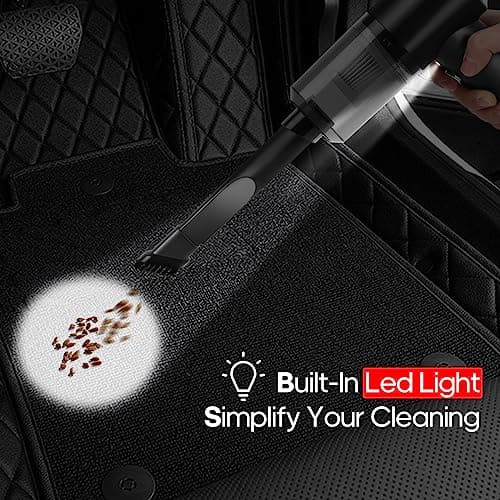 Auloea Mini Portable Vacuum Cleaner, Keyboard Wireless Handheld Vacuum with Brush Motor 4500PA High Power and TypeC, for Car,Office and Home Cleaning /V01/Black