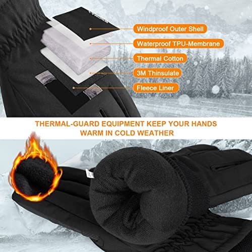 anqier Winter Gloves -30℉ Waterproof Windproof Thermal Touchscreen Gloves for Ski Hiking Running Men and Women