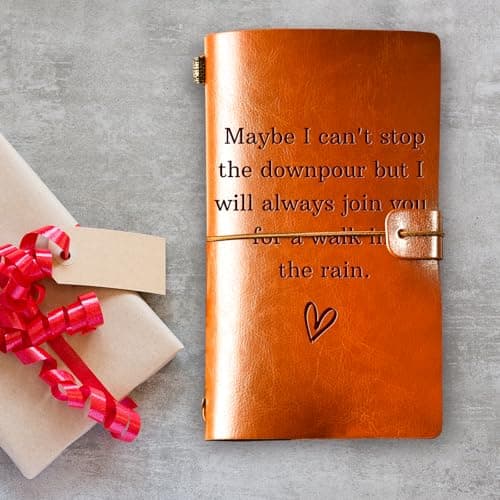 Friendship Gifts for Women, Friend Leather Journal, 140 Page Refillable Writing Journal, Best Friend Gift for Women, Valentines Day Birthday Gifts for Best Friend Women, Bestie, BFF