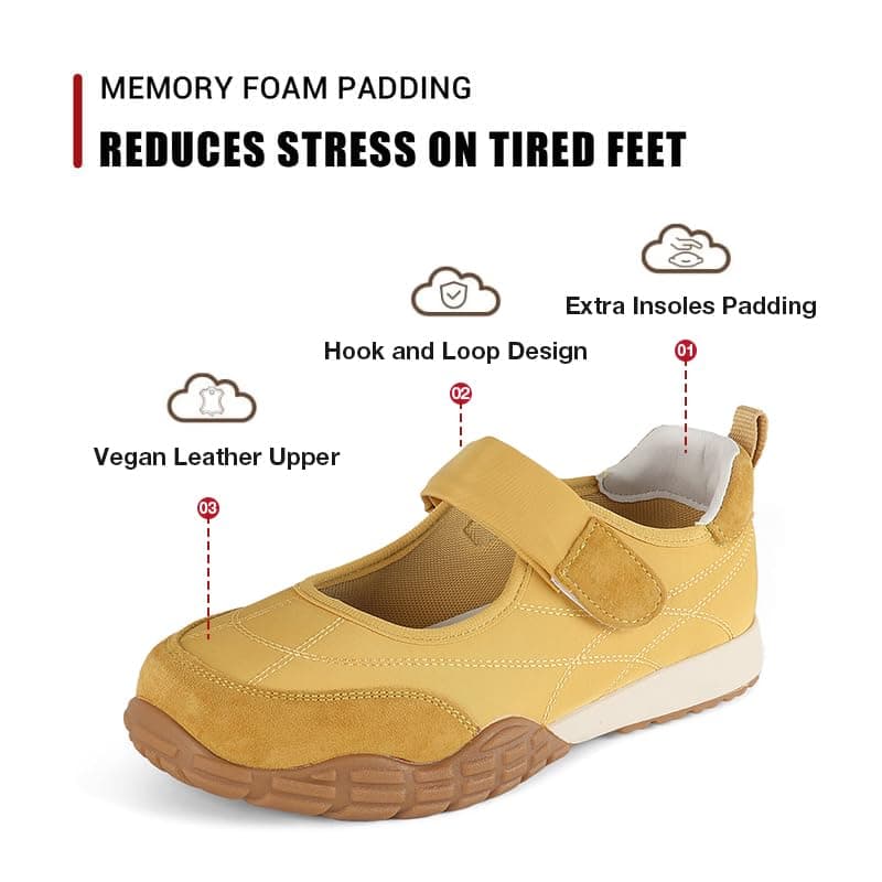 COOLLULU Mary Jane Shoes Sneakers for Women Fashion Ballet Sneakers with Foam Insole Non Slip Sneakerinas Retro Tennis Lightweight Flats Footwear for Daily Walking Causal Dressy