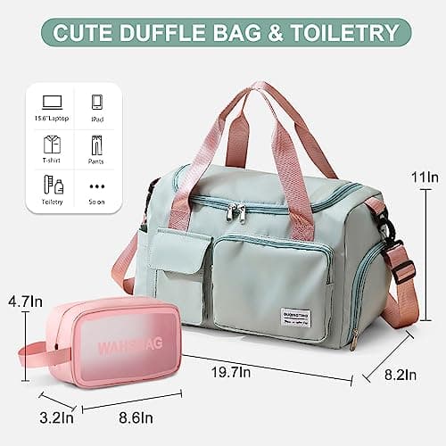 BEULPTN Small Gym Bag for Women, Travel Duffle Bag Carry On Weekender Bag with Shoe Compartment