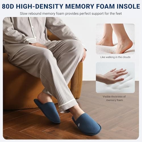 Takeaslip Mens Memory Foam Slippers Lightweight House Shoes for Indoor Outdoor Travel