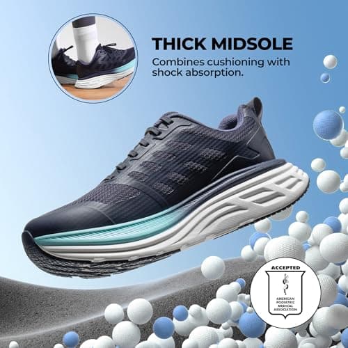 NORTIV 8 Women's Walking Shoes Cushion Running Tennis Shoes ActiveFloat Non-Slip Comfortable Breathable Workout Gym Sports Athletic Fashion Sneakers