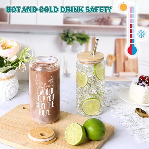Funny Gifts for Women, Bestie Birthday Christmas Mothers Day Friendship Gift for Best Friend Soul Sister Mom BFF Coworker Glass Cup