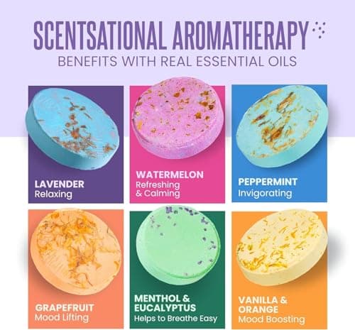 Cleverfy Shower Steamers Aromatherapy for Women and Men – Self-Care Shower Bombs for Stress Relief and Relaxation – 6 Tablets