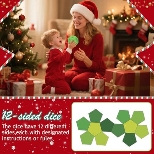 Santa Swap Gift Exchange Dice, 3 * 3in Exchange Gifts Family Game, Christmas Stocking Stuffers Gift Exchange Dice Games for Boys and Girls, Gifts for Xmas, Birthday, Party and Family Night, Holiday