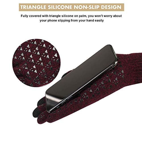 TRENDOUX Winter Gloves for Men Women - Upgraded Touch Screen Cold Weather Thermal Warm Knit Glove for Running Driving Hiking