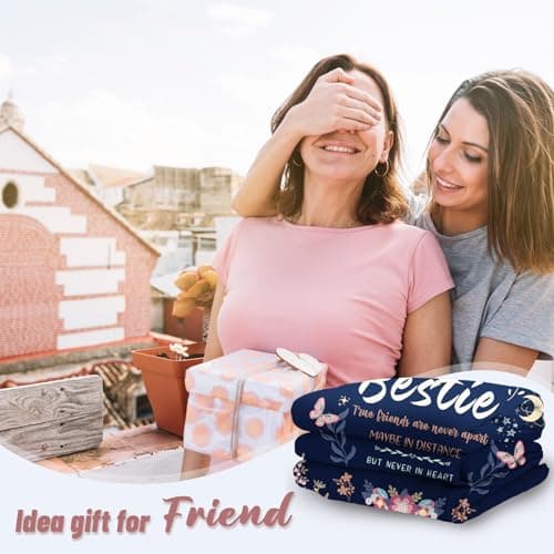 Bestie Gifts for Women on Christmas - Best Friend Blanket Gift 60 x 50 Inch - Bestie Gift, Best Friend Happy Birthday Gifts - Friendship Flannel Throw Blanket Thinking of You Far Away Gifts