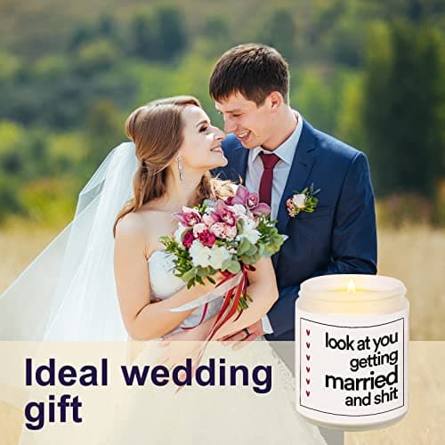 BaubleDazz Funny Wedding Gifts, Bachelorette & Bridal Shower Gift for Bride, 7oz Lavender Scented Soy Wax Candle, Bride to Be, Engagement Gifts for Couples