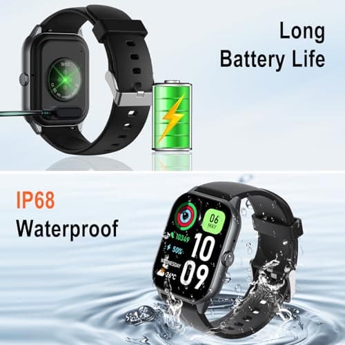 ISKOVI 1.91" Smart Watch,Fitness Tracker,Smart Watches for Men and Women with Message Call Function,120+ Sport Modes, IP68 Waterproof,24 Hours Heart Rate/Sleep Monitor,for Android/iOS