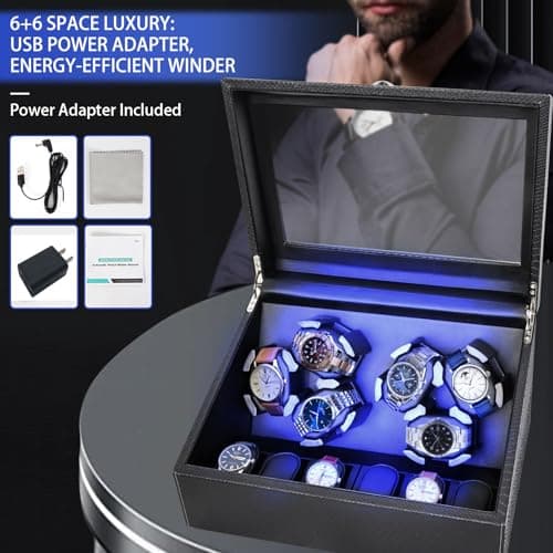 hightall Luxury Automatic Watch Winder for Rolex/Omega/Cartier for Automatic Watches with Whisper-Quiet Motor (<5dB), Anti-Scratch Memory Foam & Stable Base