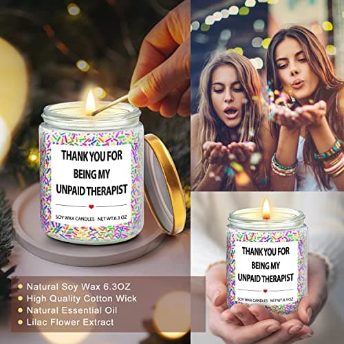 Friends Gifts Birthday Lavender Candles for Friends - Thank You Gifts for Women, Teacher, Nurses, Besties, Moms, Sisters