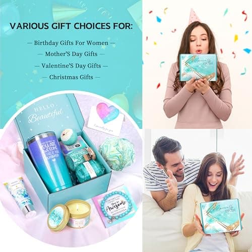 Birthday Gifts for Women, Gifts for Women, Mom, Wife, Girlfriend, Sister, Friends, Her, Relaxing Spa Gifts Basket Self Care Gifts, Christmas, Valentine's Day, Mother's Day Gifts