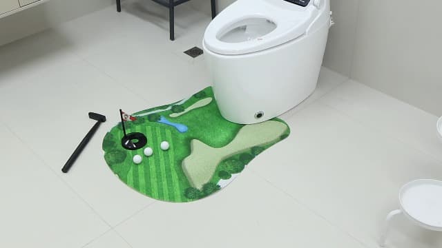 Toilet Golf Game-Practice Mini Golf in Any Restroom/Bathroom - Great Toilet Time - Dad Gifts, Funny Gifts for Dad, Funny White Elephant Gifts, Gag Gifts for Husband, Boyfriend, Men.
