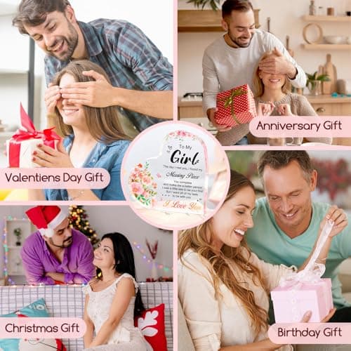 Gifts for Girlfriend, Mothers Day Gifts for Girlfriend, Anniversary Valentines Gifts for Her, To My Girl Acrylic Keepsake, Romantic I Love You Gifts for Her Girlfriend GF Gifts