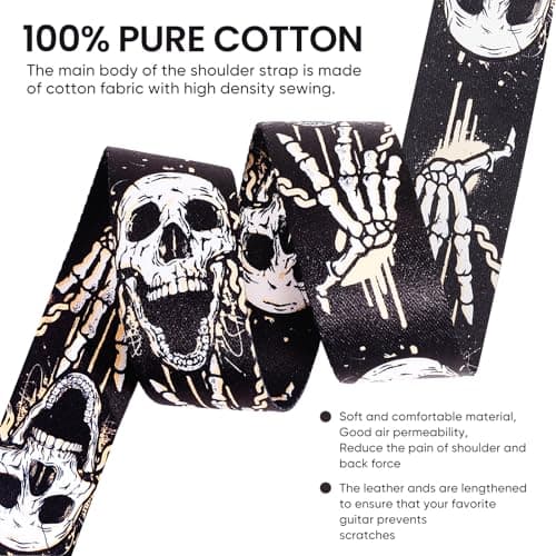 AARVI Guitar Strap Set for Bass/Electric/Acoustic Guitars Durable Multi-Purpose Music Accessory