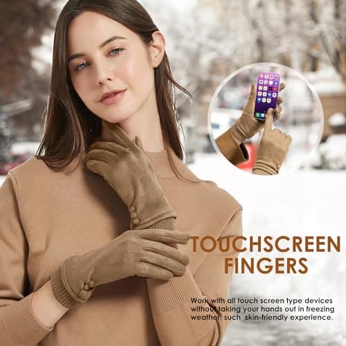 Dsane Womens Gloves Winter Touch Screen Texting Phone Windproof Gloves for Women Fleece Lined Thick Warm Gloves
