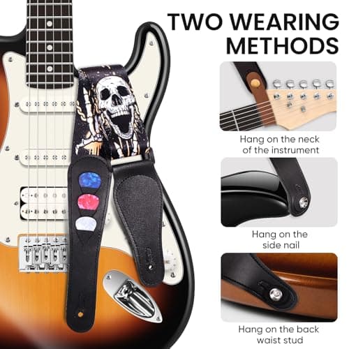 AARVI Guitar Strap Set for Bass/Electric/Acoustic Guitars Durable Multi-Purpose Music Accessory