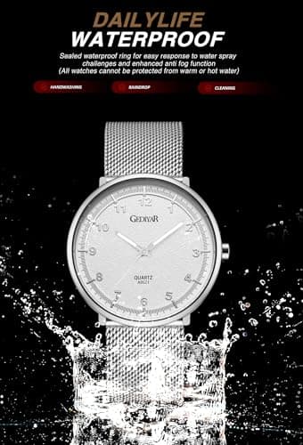 GEDIYAR Mens Minimalist Watches with Slim Case Ultra Thin Waterproof Fashion Sports Analog Quartz Simple Wrist Watch for Men