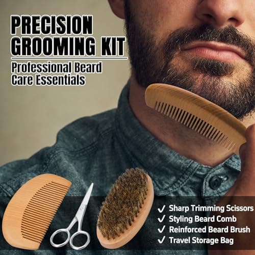 XIKEZAN Beard Kit for Men Grooming & Care w/Beard Conditioner, Wash, Oil, Balm, Brush, Comb,Birthday Fathers Valentines Gifts for Men Him Dad Husband Boyfriend Christmas Gifts Mens Stocking Stuffers