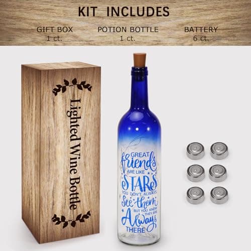 Christmas Gifts for Women - Best Friends Gifts 2025 - Wine Bottle Lights with Cork - Light Up Lamp Decor for Home Decorations - Birthday Friendship Unique Gift for Womens Men Sister Girls Boys Adults