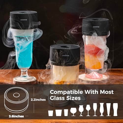 Electric Whiskey Smoker Kit Built-in Lighter, No Butane Needed, Rechargeable Cocktail Smoker Kit with 6 Wood Chips, Old Fashioned Drink Smoker Kit, Bourbon Whiskey Gifts for Men,Dad,Husband