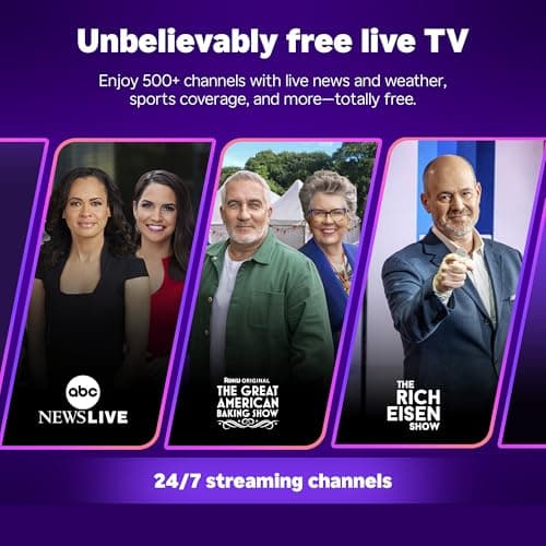 Roku Smart TV 2025 – 50-Inch Select Series, 4K HDR TV – RokuTV with Enhanced Voice Remote – Flat Screen LED Television with Wi-Fi for Streaming Live Local News, Sports, Family Entertainment