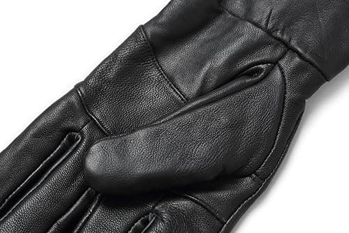 REED Men's Genuine Leather Warm Lined Driving Gloves - Touchscreen Texting Compatible