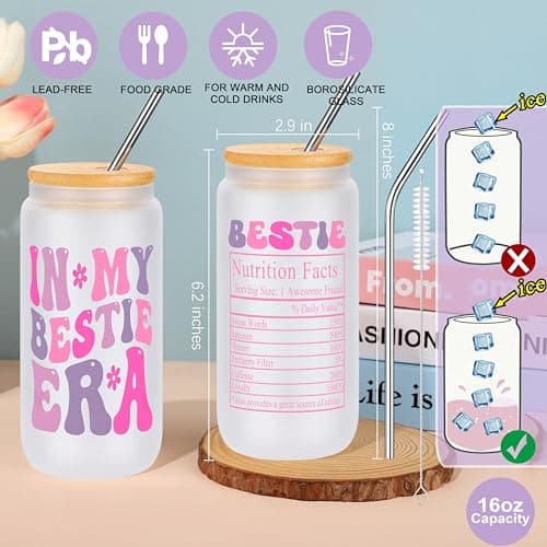 Best Friend Bestie Birthday Gifts for Women, Friendship Gifts for Best Friend Woman, Christmas Mothers Day Valentines Bestie Ideas Presents Basket Set of 6